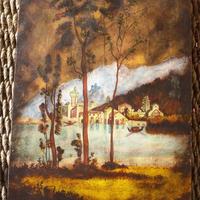 Dipinto quadro olio su tavola primo "900 /54f