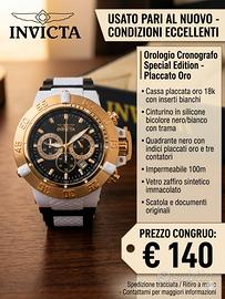 Orologio Invicta  placcato silicone ed oro