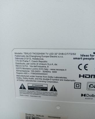  televisore teklio 32"