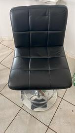 4 Sgabelli Moderni in Ecopelle Nera