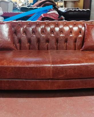 Divano 3 Posti Chesterfield Diva in pelle vintage