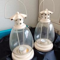 2 lanterne da giardino con candela