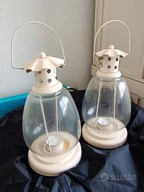 2 lanterne da giardino con candela