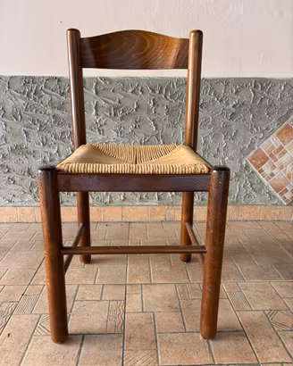 Sedie in legno e paglia - 3 disponibili