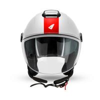 Casco Demi jet Ufo Nixie helmet bianco rosso lucid