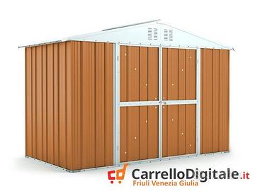 Box giardino lamiera zincata 327x155 legno chiaro
