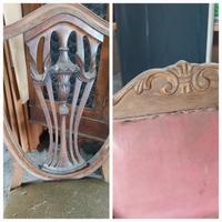 1 sedia d'epoca  e una poltroncina d'epoca  restau