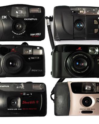 Lotto 6 Macchine Fotografiche Compatte Analogiche