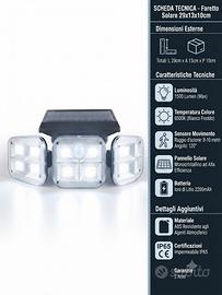 Faretto Solare a LED da Esterno