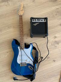 chitarra elettrica con amplificatore