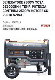 GENERATORE 2800W MOSA GE3000BM 4 T 2500W GK 22