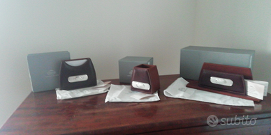 Set scrivania/studio in pelle e argento marca ACCA