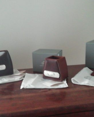 Set scrivania/studio in pelle e argento marca ACCA