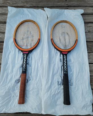 Coppia racchette tennis legno vintage Donnay Borg