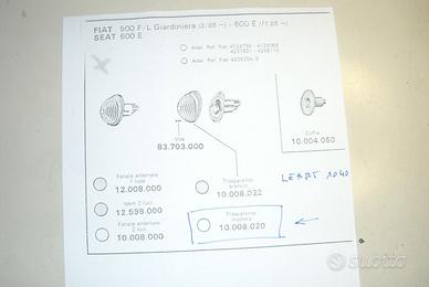 Ricambi fanaleria Fiat 500