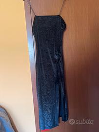 vestito elegante brillantinato nero