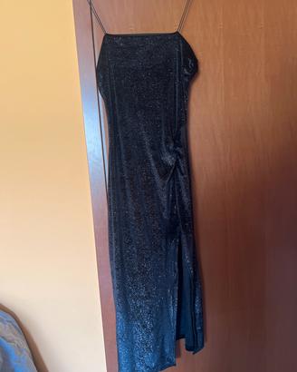 vestito elegante brillantinato nero
