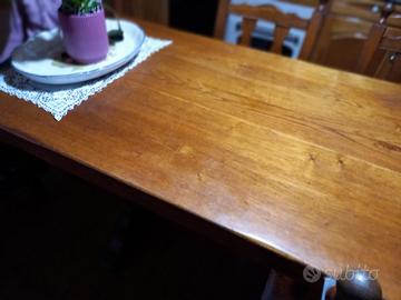 tavolo noce legno masello 180 spessore 6