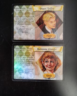 2 Carte Harry Potter TCG WOTC Hermione Draco Holo