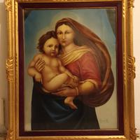 Antico dipinto Madonna con bambino