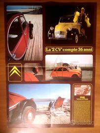 CITROEN 2 CV POSTER ORIGINALE del 1984 cm 58x42