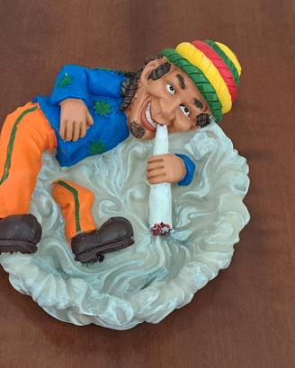 Posacenere Rastaman in resina stile Giamaica