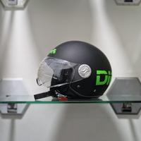 CASCO DEMIJET NERO CON SCRITTO DIEFFE VERDE