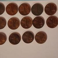 Lotto 19 monete Helvetia da 1 Rappen 1970