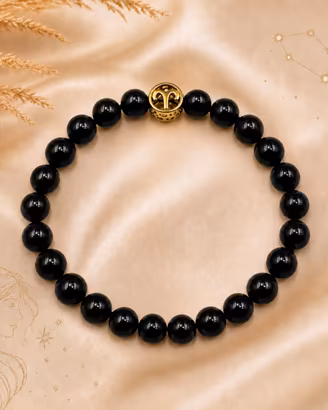 Bracciale Zodiaco Ariete in Tormalina Nera