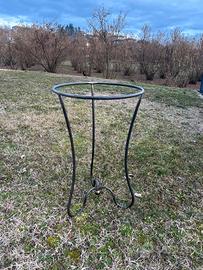 Tavolino circolare e rettangolare in vetro e ferro