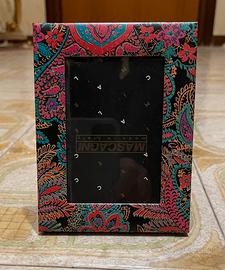 Portafoto in metallo fantasia cachemire fucsia