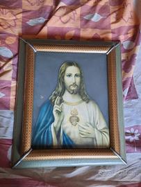 Quadro Cristo vintage inizio anni '50 con doppia c