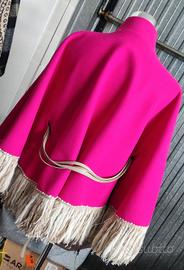 mantella invernale con frange e cintura 