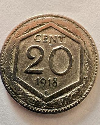 Moneta Regno D’Italia 20 cent 1918