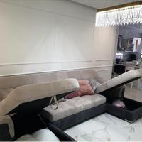 Divano angolare ,doppia penisola con contenitori