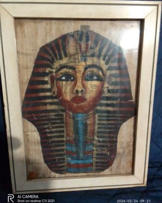 quadro papiro maschera Tutankhamon