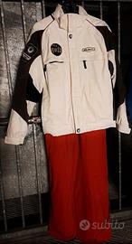 Tuta da sci DUBIN. Pantaloni rossi e Giacca bianca