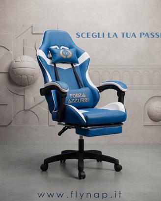 Sedia Gaming Centenario Ergonomica Azzurri 100