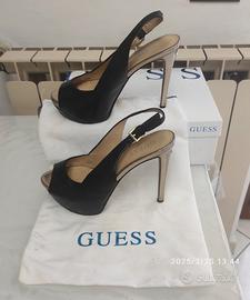 scarpe pelle nera GUESS