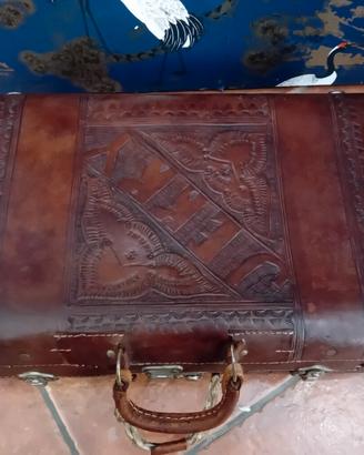valigia cartone pelle anni 30/40 piccola 46x32x14