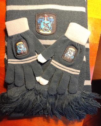sciarpa e guanti  Blu Herry Potter CORVO NERO 