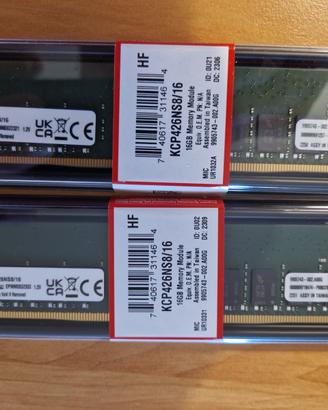 16gb Kingstom RAM NUOVA SIGILLATA