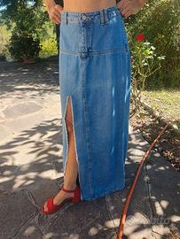 Gonna lunga in jeans