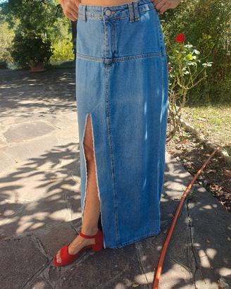 Gonna lunga in jeans