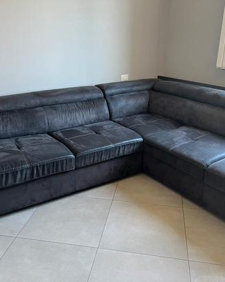 Divano letto angolare, contenitore moderno