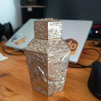 Tea Caddy cinese primi '900 in argento decorato