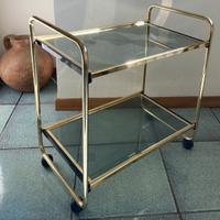Carrello in ottone e cristallo
