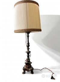 Lampada da Tavolo Abat-jour Vintage Plissettata