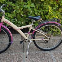 Bicicletta city ragazza 24" 6 velocità lilla rosa