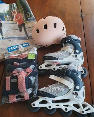 DECATHLON SET COMPLETO PATTINI IN LINEA BAMBINA